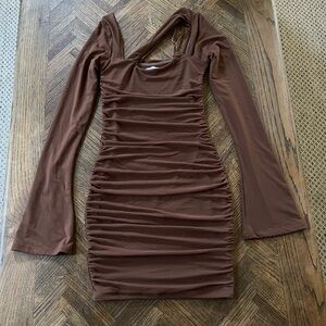Oh Polly Long Sleeve Ruched Dress